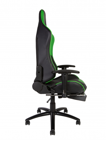 Игровое кресло Norden Lotus GTS реклайнер черно-зеленая экокожа