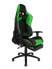 Игровое кресло Norden Lotus GTS реклайнер черно-зеленая экокожа