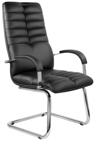 Конференц-кресло UTFC Гелакси К-49 В/п хром кожа черный