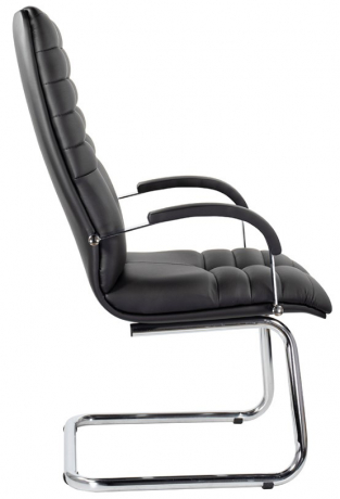 Конференц-кресло UTFC Гелакси К-49 В/п хром кожа черный