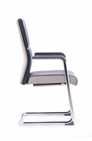 Конференц-кресло Norden Лондон CF хром/темно-серая+светло-серая (вставки) экокожа