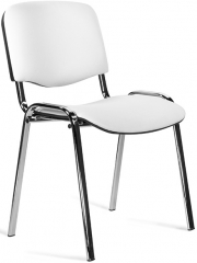 Стул офисный ИЗО хром экокожа белая
