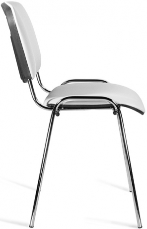 Стул офисный ИЗО хром экокожа белая
