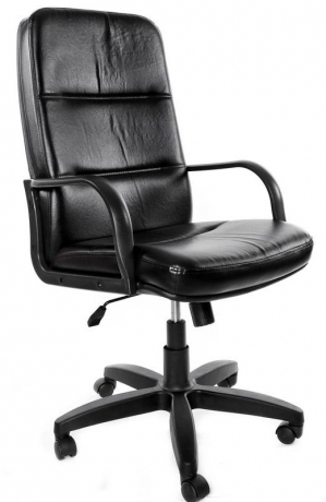 Кресло офисное Зенит Стандарт кожа черная