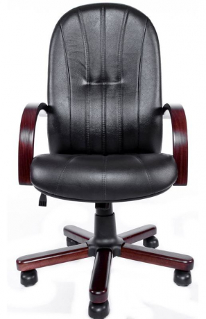 Офисное кресло руководителя Вега Экстра кожа черная