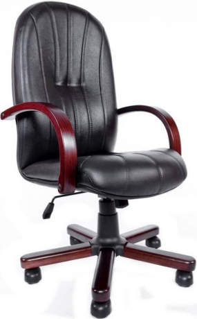 Офисное кресло руководителя Вега Экстра кожа черная