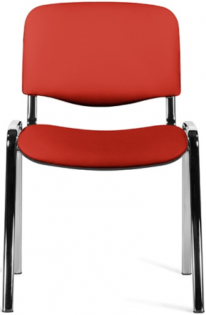 Стул офисный ИЗО хром экокожа красная
