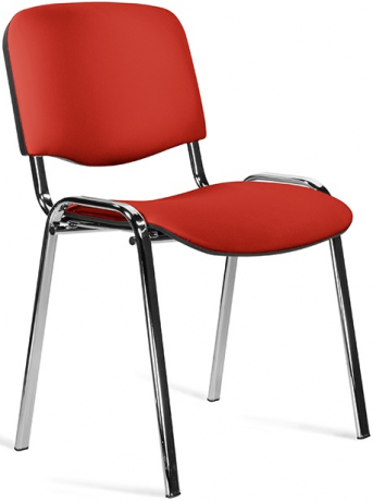 Стул офисный ИЗО хром экокожа красная