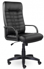 Кресло руководителя UTFC Орион В пластик экокожа Santorini черная