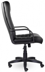 Кресло руководителя UTFC Орион В пластик экокожа Santorini черная