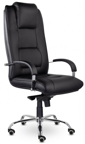 Кресло руководителя UTFC Борн С-44 В хром экокожа черный