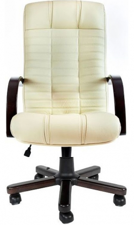 Офисное кресло руководителя Атлант Экстра экокожа бежевая (орех)