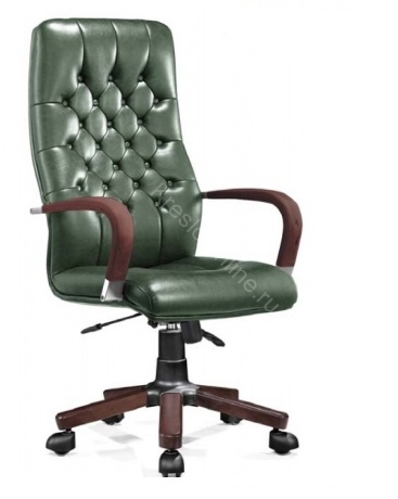 Офисное кресло руководителя Norden Честер зеленая кожа