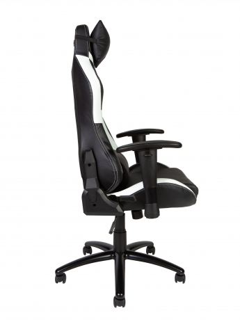 Игровое кресло Norden Lotus PRO carbon черно-белая экокожа