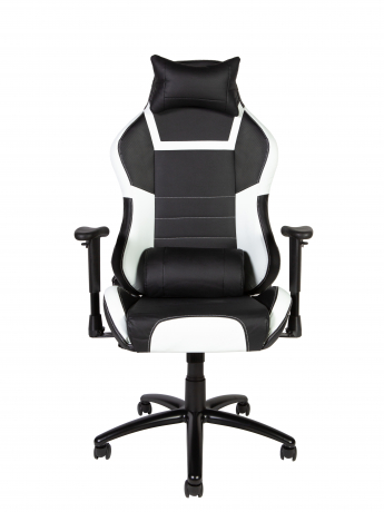 Игровое кресло Norden Lotus PRO carbon черно-белая экокожа