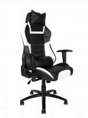 Игровое кресло Norden Lotus PRO carbon черно-белая экокожа