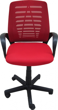 Компьютерное кресло Ирис ткань-сетка красная