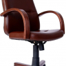 Офисное кресло руководителя Зенит Ультра Экстра экокожа коричневая