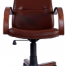 Офисное кресло руководителя Зенит Ультра Экстра экокожа коричневая