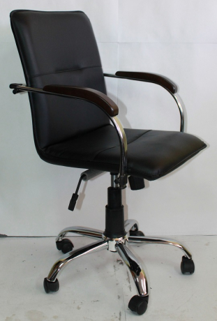 Кресло офисное Самба GTP хром кожзам черный