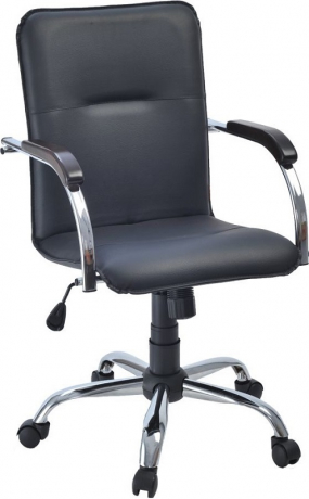 Кресло офисное Самба GTP хром кожзам черный