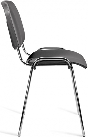 Стул офисный ИЗО хром экокожа серая с перфорацией