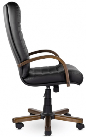 Кресло руководителя UTFC Орион В дерево экокожа черная