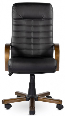 Кресло руководителя UTFC Орион В дерево экокожа черная