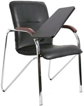 Стул офисный Самба Хром с пюпитром экокожа черная