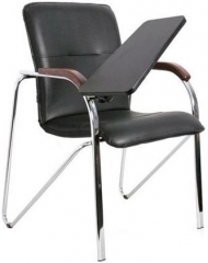 Стул офисный Самба Хром с пюпитром экокожа черная
