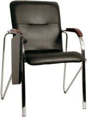 Стул офисный Самба Хром с пюпитром экокожа черная