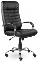 Кресло руководителя UTFC Орион В хром кожа черная