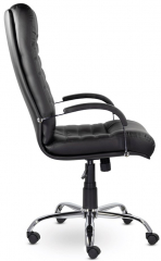 Кресло руководителя UTFC Орион В хром кожа черная