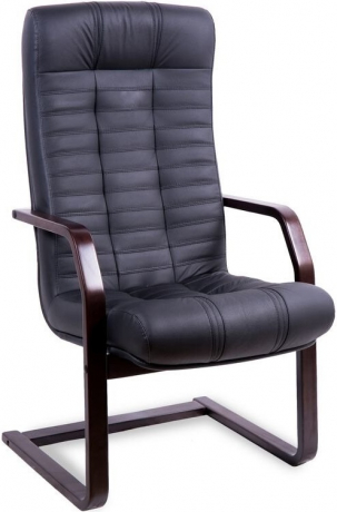 Офисное конференц-кресло Атлант Экстра кожа черная