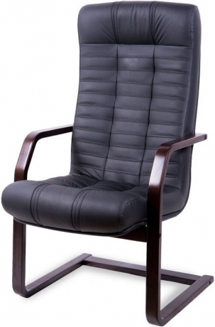 Офисное конференц-кресло Атлант Экстра кожа черная