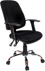 Компьютерное кресло Флеш Синхро Т Хром ткань-сетка черная