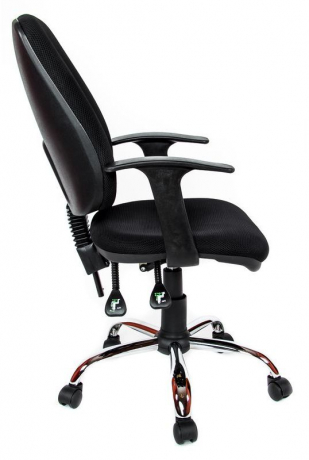 Компьютерное кресло Флеш Синхро Т Хром ткань-сетка черная