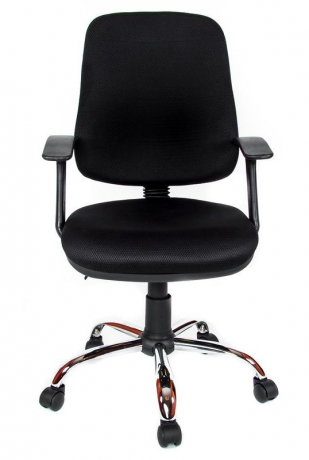 Компьютерное кресло Флеш Синхро Т Хром ткань-сетка черная