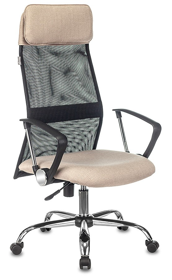 Кресло руководителя Бюрократ KB-6N черный TW-01 бежевое сиденье купить ...