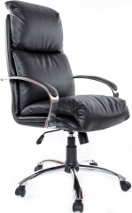 Офисное кресло руководителя Надир Хром кожзам черный