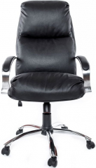 Офисное кресло руководителя Надир Хром кожзам черный