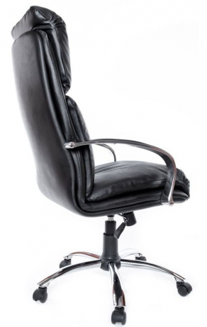 Офисное кресло руководителя Надир Хром кожзам черный
