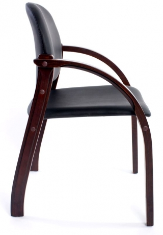 Стул офисный Джуно черная искусственная кожа