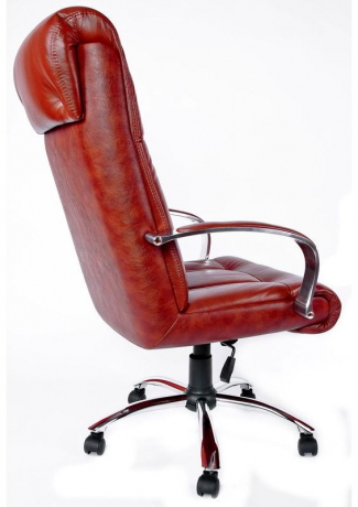 Офисное кресло руководителя Бостон Хром M экокожа коричневая