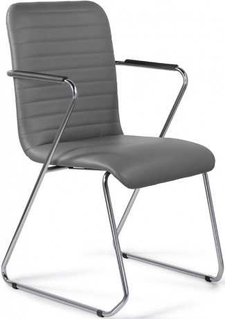 Стул офисный Task Chrome экокожа серая