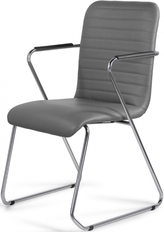 Стул офисный Task Chrome экокожа серая