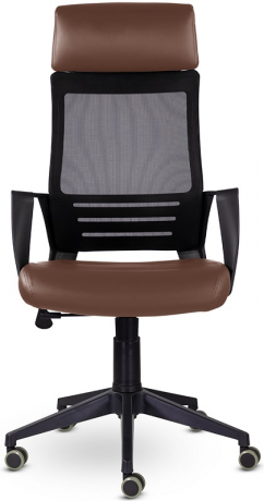 Ортопедическое компьютерное кресло Альт коричневый экокожа/сетка
