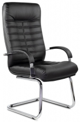 Конференц-кресло UTFC Орион В/п хром экокожа черная