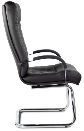 Конференц-кресло UTFC Орион В/п хром экокожа черная