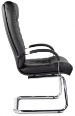 Конференц-кресло UTFC Орион В/п хром экокожа черная